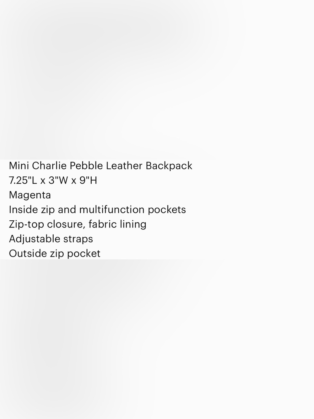 Coach Pink Pebbled Leather Charlie Mini Backpack - Picture 8 of 8